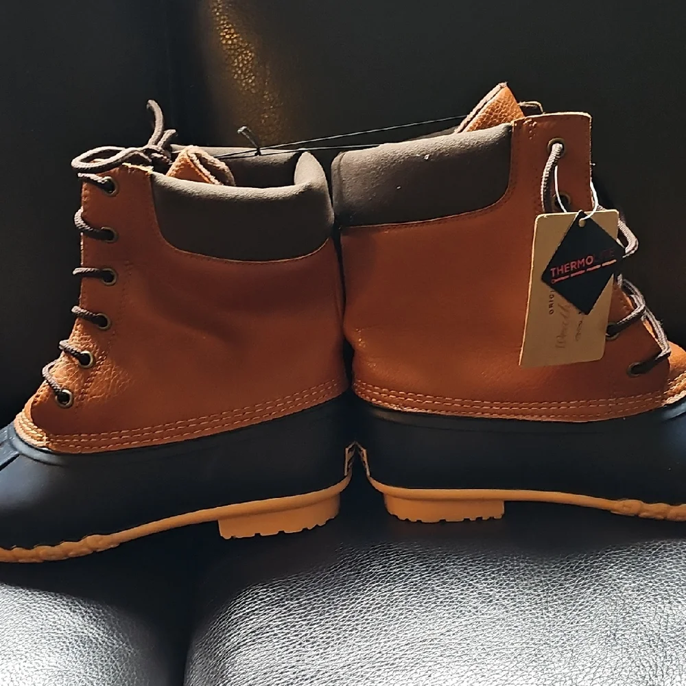 Weatherproof Brown and Navy Duck Boots - Lace-Up Rain & Snow Boots